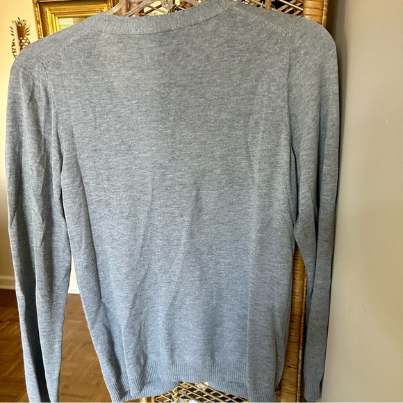 Talbots Women's Gray Cardigan Sweater Medium with Pockets - Picture 3 of 8